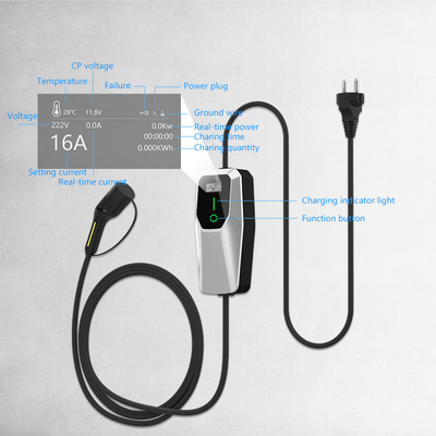 3.5kW 7kW 11kW Ev caricabatterie Ac portabile pila di ricarica IP65 impermeabile