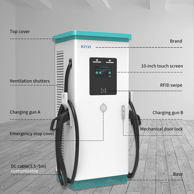 Stazione di ricarica elettrica pubblica all'aperto con interfaccia CHAdeMO CCS tipo 2