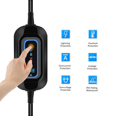 Stazione di alimentazione per auto portatile con logo personalizzato tipo B RCD 30mA 6mA corrente di uscita 0-16A