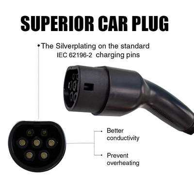 UL94-V0 Classe di fiamma 16A-32A Cavo di ricarica EV da tipo 1 a tipo 2 per veicoli elettrici