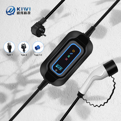 KIWI Caricabatterie elettriche per veicoli elettrici tipo AC 1 2 16A Stazione di ricarica per veicoli elettrici domestici Lunghezza del cavo 5M