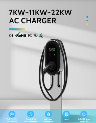 KIWI LCD Mini Opcc 220V Tipo 2 Stazione di ricarica 7kW CCS EV caricabatterie per auto elettriche