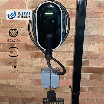 Stazione di ricarica per veicoli elettrici di livello 2 con uscita e monitoraggio della tensione di 7 kW