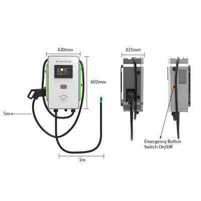 Piattaforma di ricarica per auto elettrica OEM Livello 3 Montaggio a parete 30kW caricabatterie DC CCS1 CCS2 GB/T