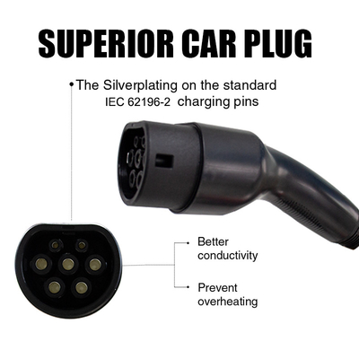 Cable portatile per caricabatterie per veicoli elettrici KIWI da tipo 1 a tipo 2 Classe di fiamma UL94-V0