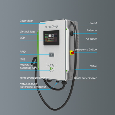 Caricabatterie a parete a corrente continua 30kW 40kW Auto CCS 40A Caricabatterie veloci per veicoli elettrici 600V Frequenza di rete 50Hz